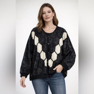 VTG Talk of the Walk Patchwork Leather Jacket | Black Snakeskin Statement Coat